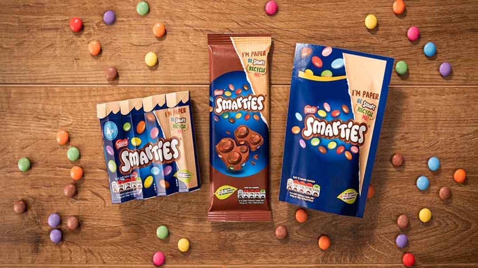 Thumbnail for Nestle’s popular snack brand Smarties switches to 100% recycled paper packaging as core cereal brands minimize plastic use