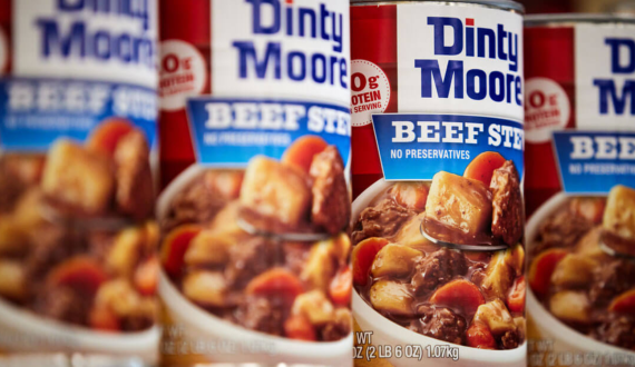Thumbnail for Hormel Foods recalls select Dinty Moore beef stew cans over wood contamination