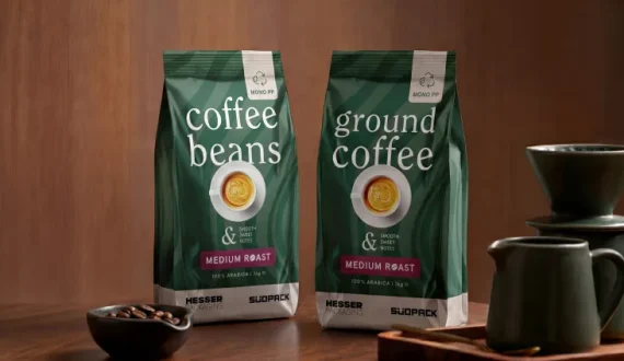 Thumbnail for Hesser Packaging, SÜDPACK launch recyclable coffee pouches with CarbonLite films, PMX 4001 machine